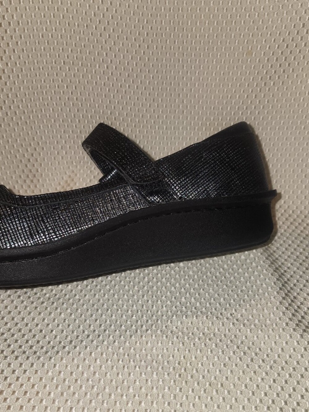 Alegria Black Textured Mary Jane Flats - Picture 5 of 11
